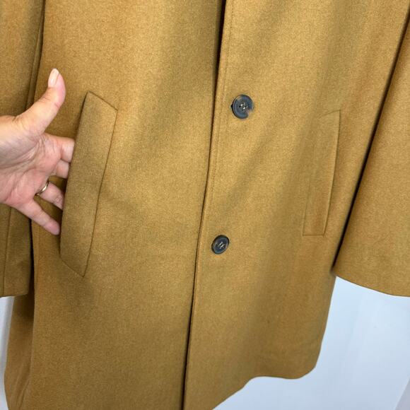 Cole Haan Notch Collar Button Front Wool-Blend Coat Preppy Camel Casual Men's M - Picture 5 of 16